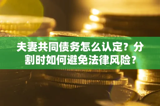 北京夫妻共同债务怎么认定？分割时如何避免法律风险？